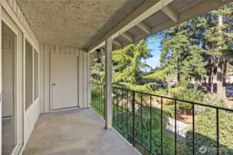 Set up an outdoor oasis on your large back deck.