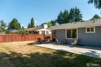 Large fenced backyard
