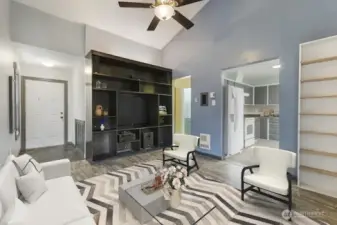 Virtually staged living room