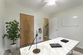 Virtually staged bedroom/office