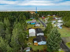 Arrow shows where the beach path starts