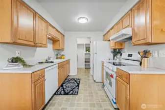 Kitchen into laundry/Pantry
