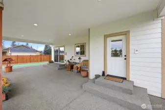 Here's the exterior door to the Utility Room- it's easy to bring the groceries into the kitchen.