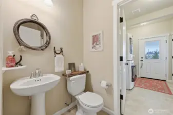 Shared pass through bathroom located in the hall. Easy access from both sides.