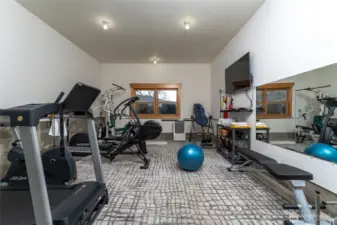 Temperature Controlled Exercise Room off oversized 2 car garage.