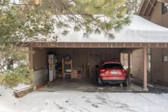 2 Car covered carport with storage area