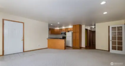 ADU features a fully functional kitchen with lots of cabinets and two pantries.