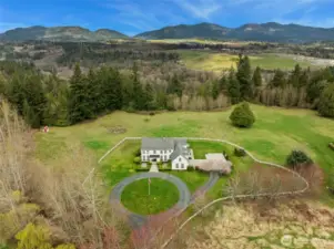 Circular driveway.