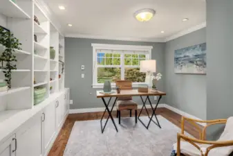 Main floor den/office with built-ins