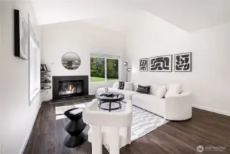 Vaulted and Wide living room