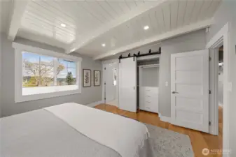 Primary bdrm has 2 customized closets