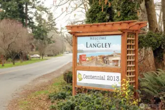 Less than 3/4 of a mile from the village of Langley with shops, galleries, restaurants, theaters, beaches & a marina.