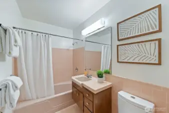 Full Bathroom Next to Bedrooms