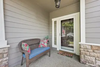 Touch of cultured stone on front porch