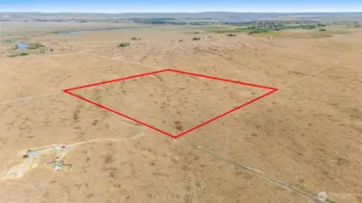 You'll need power, water, and septic out here unless you live off grid and bring in water. The neighbors are pretty quiet out here.  There is a gate at the bottom corner of the red square, to the further neighbor's property.