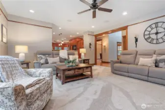 Great room just off the kitchen and spacious deck/patio