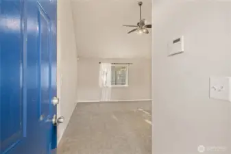 Front Entry has shoe and coat storage behind the door!