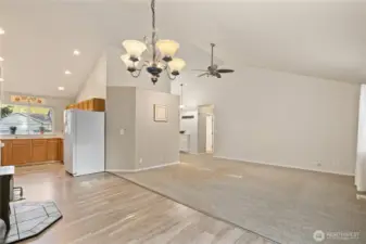 View to the entry and the hallway to the Main bathroom, Extra bedroom and Primary bedroom.