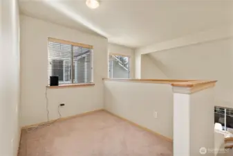 Loft area, perfect for office or homework space.