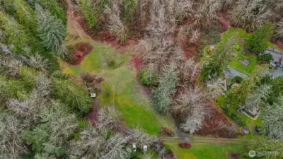 Pump House bottom left is the neighbors, listed property sits to the left of Pump House