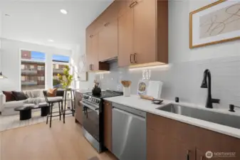 Hidden garbage/recycle storage drawer