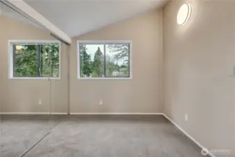 Upper office/nursery with attached bath.