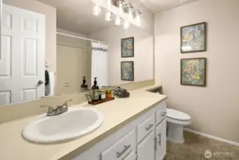 Main hall bath is also so roomy and spacious!