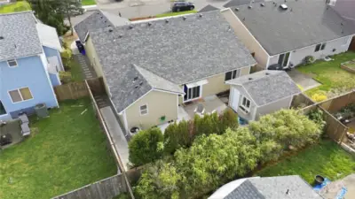 Fully fenced, low maintenance backyard