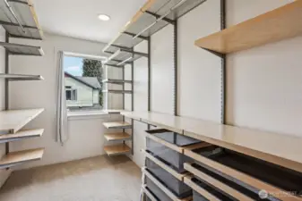 Large primary walk-in closet.