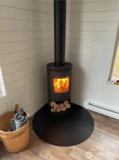 woodstove provides agrea ambience
