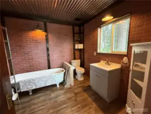 bathroom with storage area