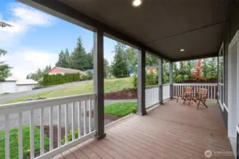 Full width 22' covered porch with composite decking