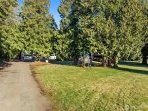 Huge corner level lot with plenty of privacy.
