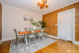 There's plenty of room for a large Dining Table in this area.