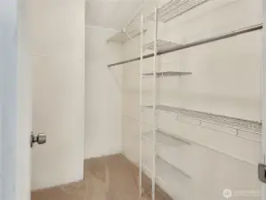 Storage Made Simple- Spacious walk-in closet helps keep your wardrobe neat and accessible.