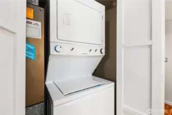 In unit laundry and furnace