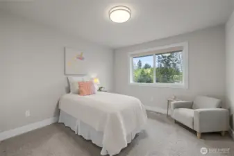 Spacious second bedroom upstairs.