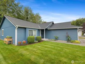 Large front and side lawn