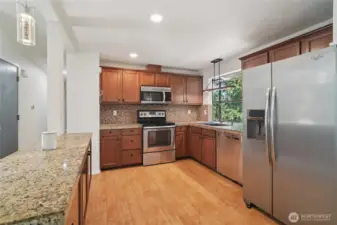 Kitchen with serving bar.