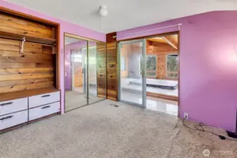 Primary bedroom has access to the enclosed hot tub room!