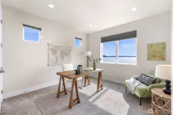 Upstairs bedroom can be used either as a bedroom or an office, with a view