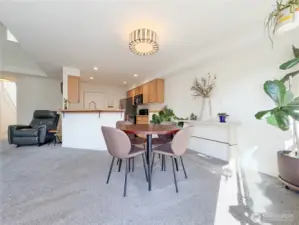 Generous dining area with room for a large table