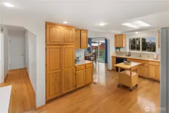 View into the Kitchen from the back entrance