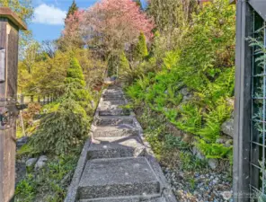 Lower gate and steps to front door