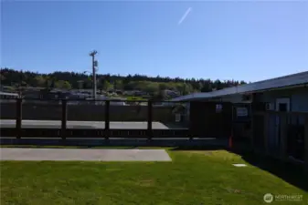 Community pool with a view
