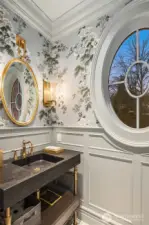 The designer bathroom is a conversation piece for your guests.