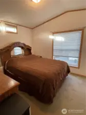 Bedroom at the back of the home