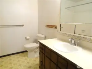 Full bathroom on the lower level.