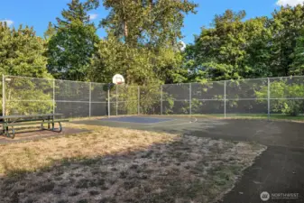 Morgan town park sports court around the block from the home.