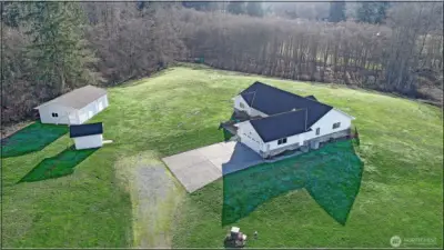 Aerial view facing East